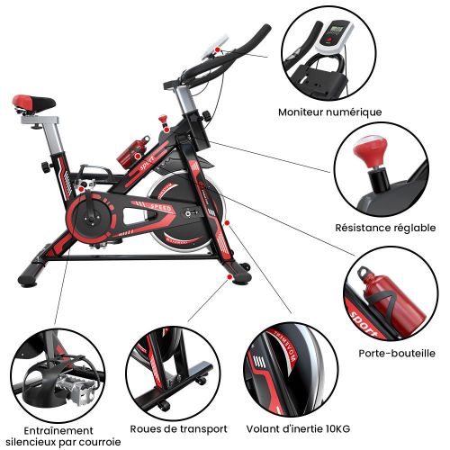 Vélo sport D'intérieur - Vélo D'exercice Stationnaire avec Écran LCD