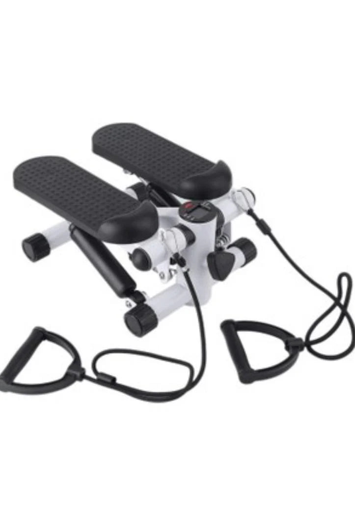 Mini Stepper Multifonctions avec écran et Cordes Élastiques, Poids supporté jusqu'à 100kg