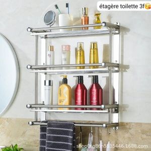 Etagère à serviettes et accessoire murale pour salle de bain- 4 niveaux
