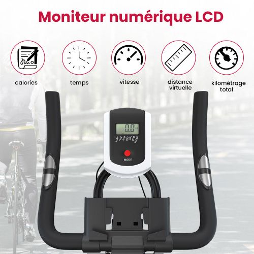Vélo sport D'intérieur - Vélo D'exercice Stationnaire avec Écran LCD