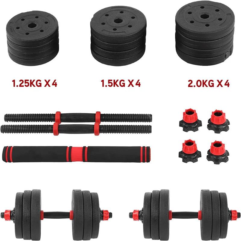 Haltères 20Kg Réglables avec Barre de Connexion