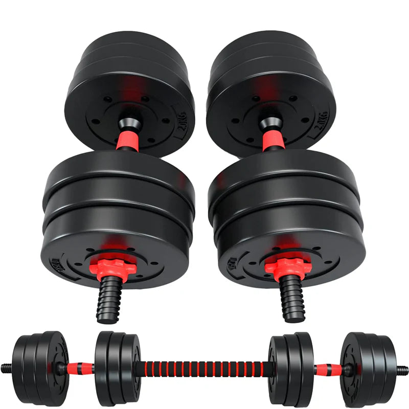 Haltères 30Kg Réglables avec Barre de Connexion